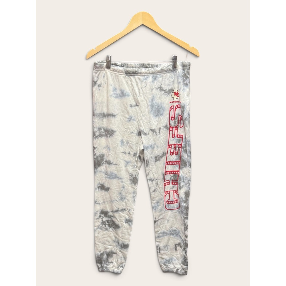 Junk Food Kansas City Chiefs Tie Dye Joggers Grey White Women Small 12WP050